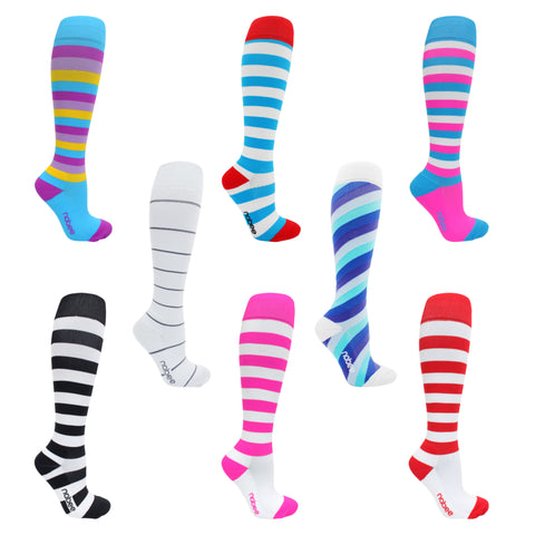 Stripe Graduated Compression Socks - 20-30mmHg - (10 Styles)