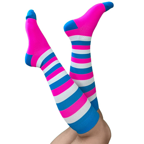 Stripe Graduated Compression Socks - 20-30mmHg - (10 Styles)